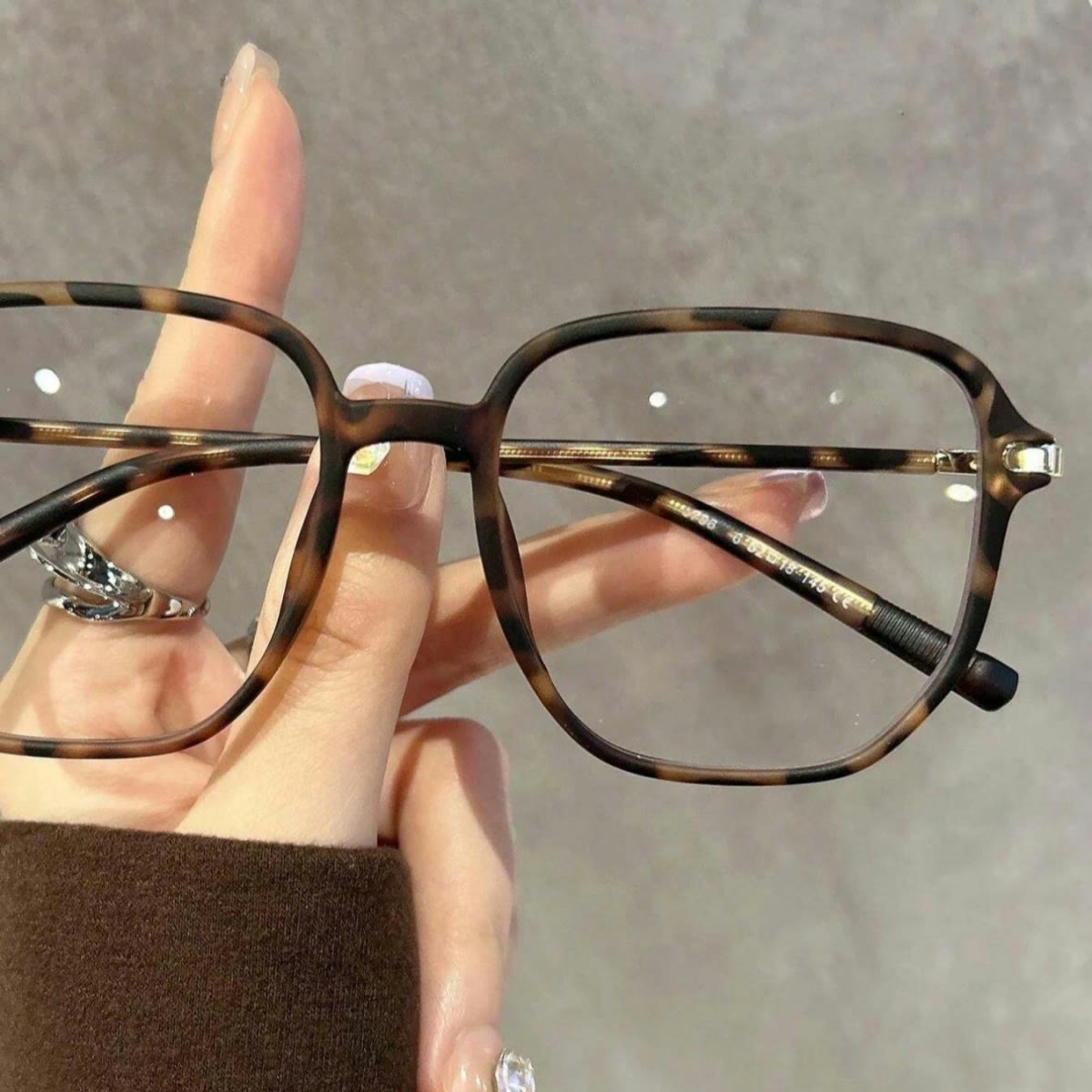 Spykay™ EG1009 Frosted Leopard Square Frame Blue Light Blocking Glasses
