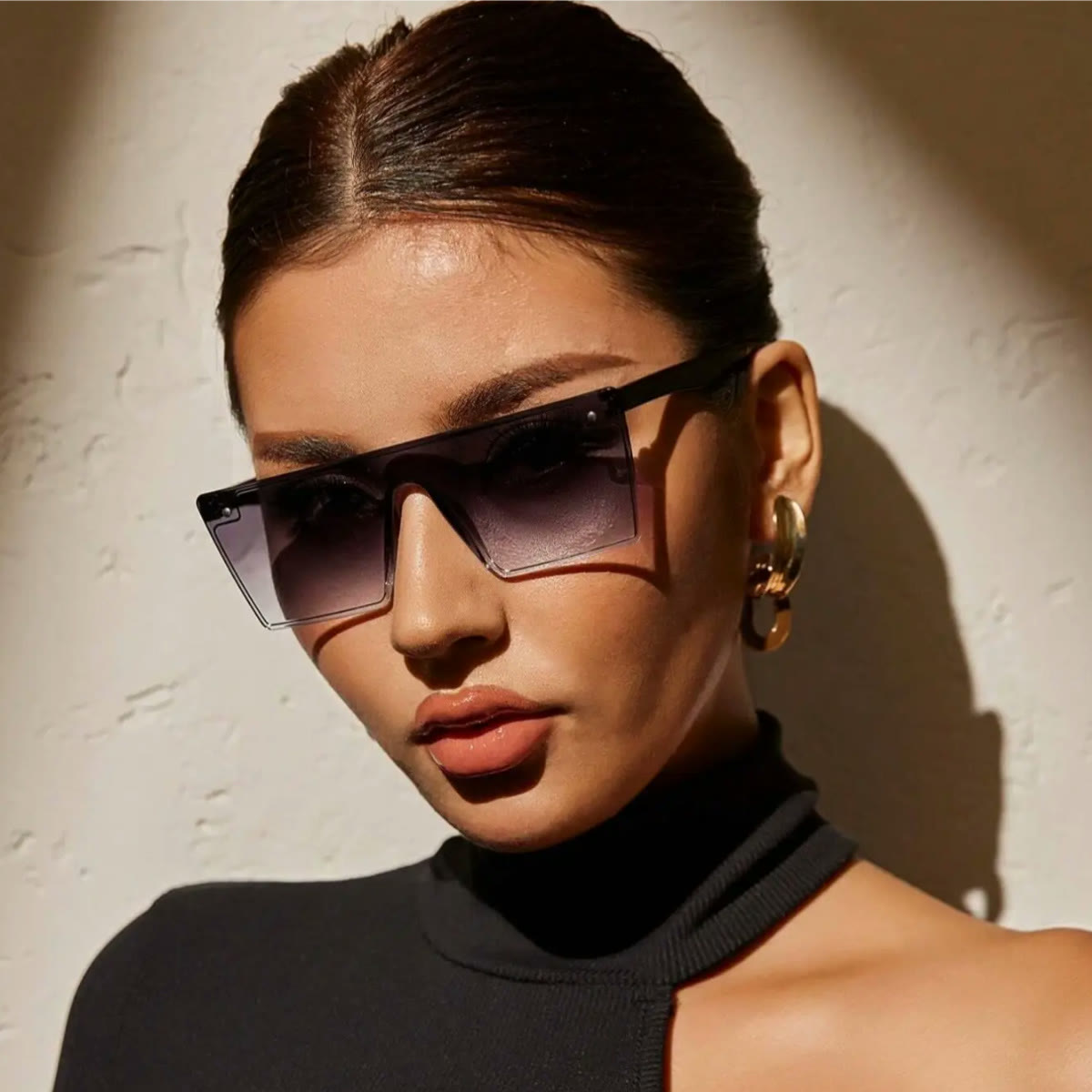 Spykay™ SG1017 Geek-Chic One-piece Square Frame Fashion Sunglasses
