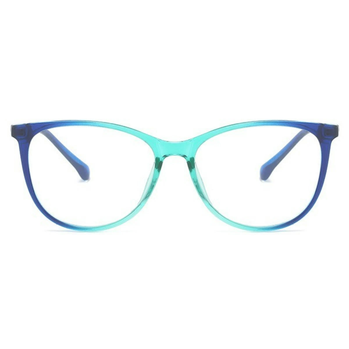 Spykay™ EG1012 Women's Round PC Frame Personality Fashion Clear Lens Glasses With Gradient Tint Clear Glasses Accessories