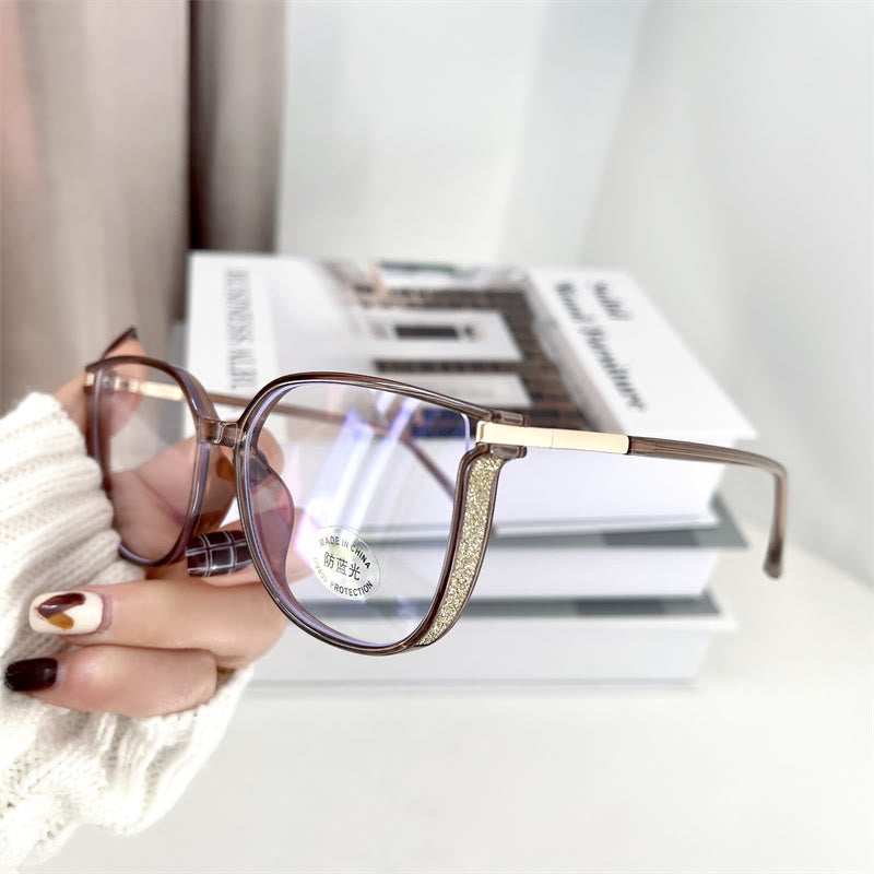 Spykay™ EG1013 Women's TR90 Oval Frame Fashion Minimalist Blue Light Blocking Glasses, Suitable For School