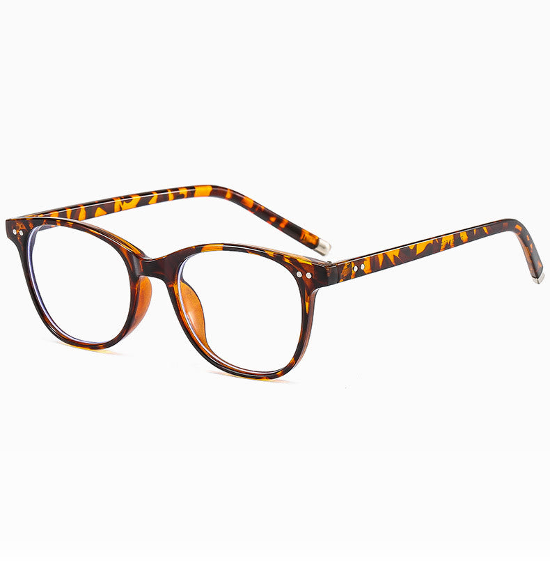 Spykay™ EG1014 Oval Small Frame Vintage Rivet Classic Travel Hammered Flat Lens Blue Light Blocking Glasses For Women