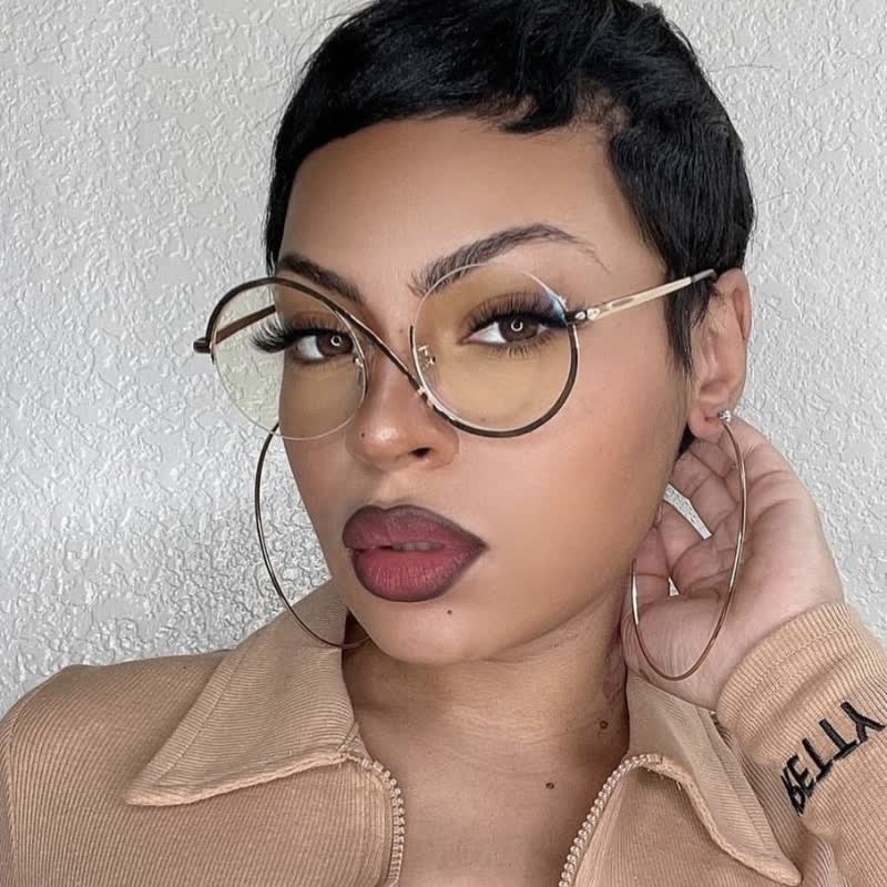 Spykay™ EG26662 "S" Design Metal Semi-Rimless Round Frame Unique Retro-Vintage Glasses