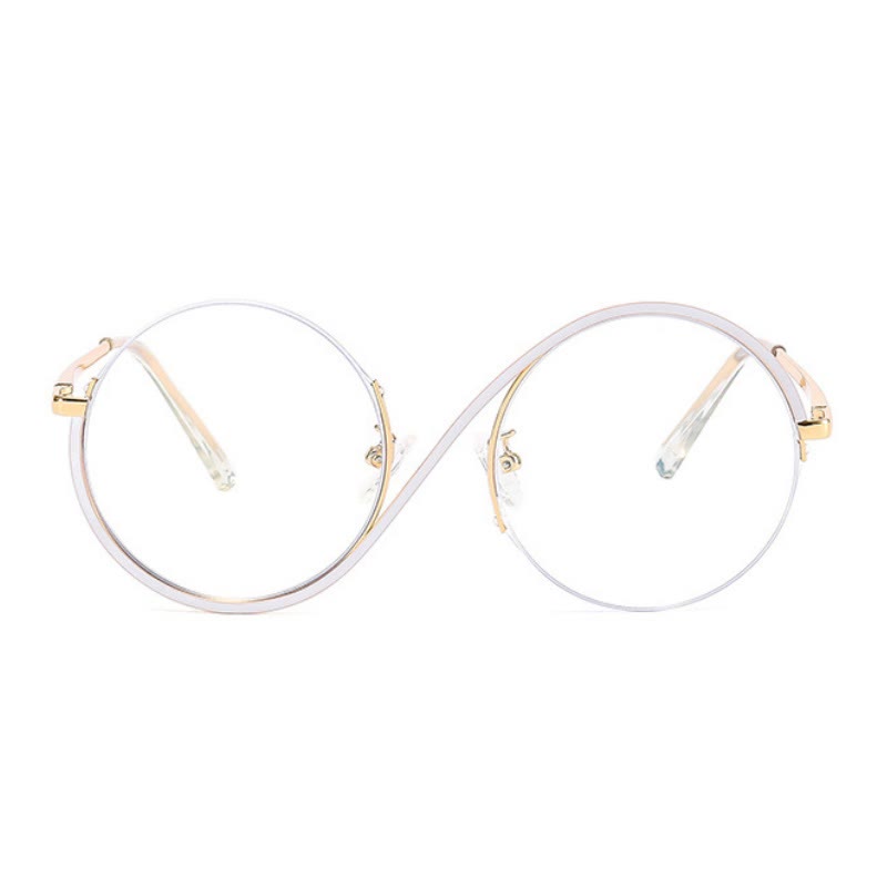 Spykay™ EG26662 "S" Design Metal Semi-Rimless Round Frame Unique Retro-Vintage Glasses