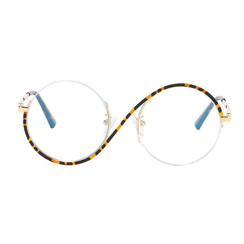 Spykay™ EG26662 "S" Design Metal Semi-Rimless Round Frame Unique Retro-Vintage Glasses