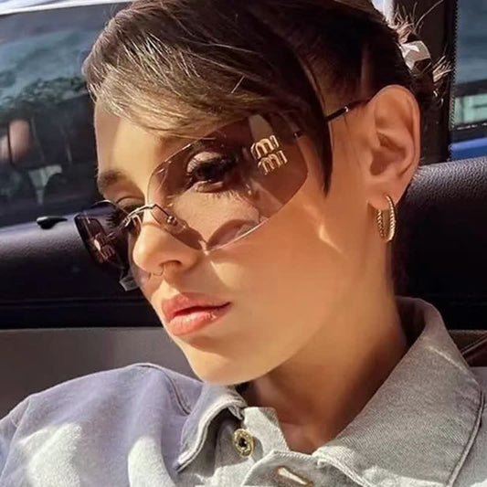 Spykay™ SG60676 Y2K Rectangle Frame Rimless Sunglasses
