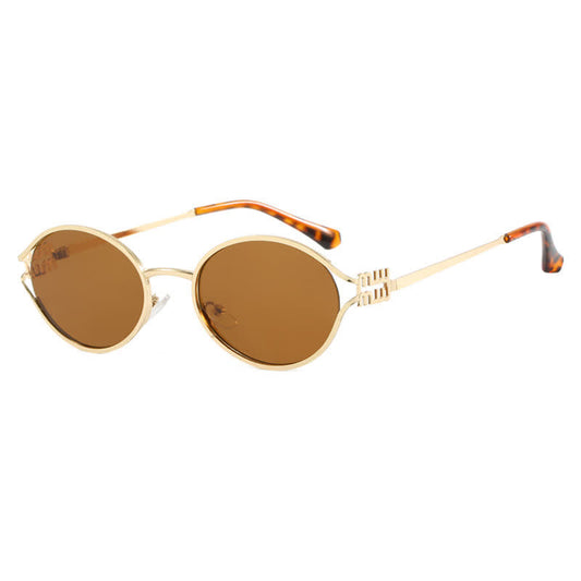 Spykay™ SG60678 Vintage Oval Frame Metal Sunglasses