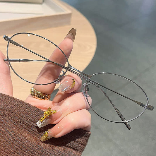 Spykay™ EG60681 Oval Frame Anti-blue Light Metal Eyeglasses