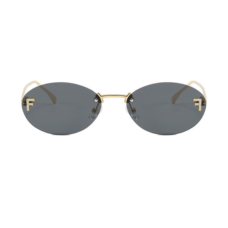 Spykay™ SG60701 'F' Design Oval Frames Rimless Sunglasses
