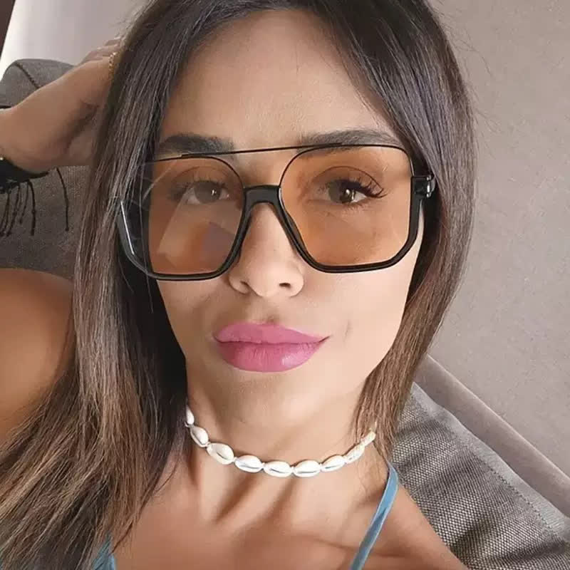 Spykay™ SG60691 Unisex Double Bridges Square Frame Semi-Rimless Sunglasses