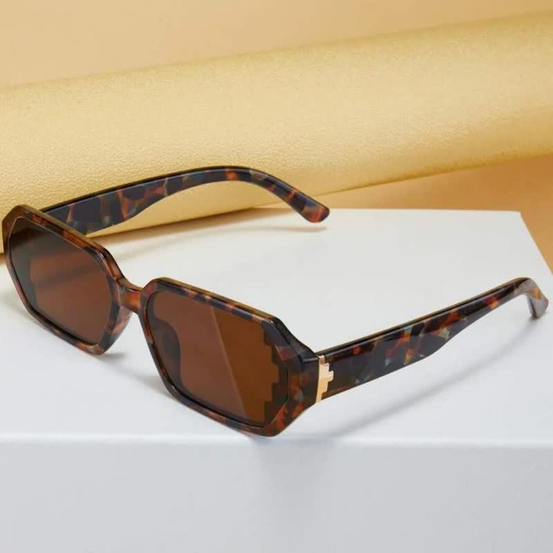 Spykay™ SG60689 Unisex Leopard Pattern Geometric Frame Sunglasses