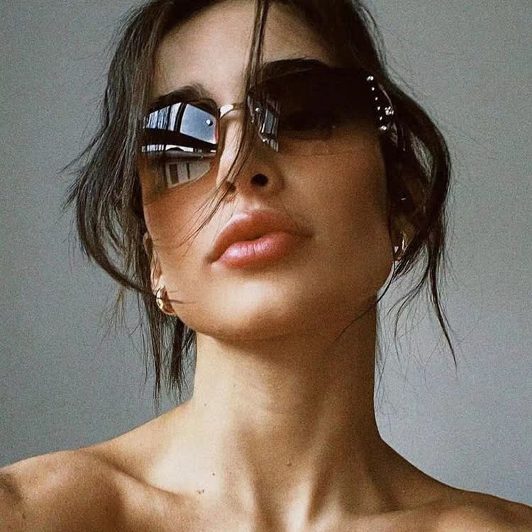 Spykay™ SG1009 Y2K Rectangle Frame Crystal Fashion Sunglasses