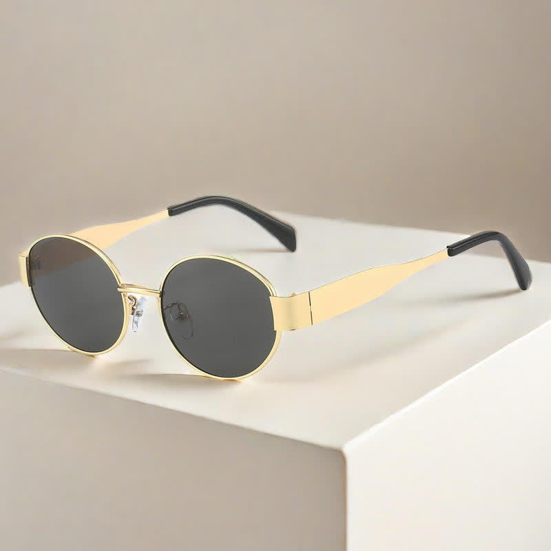 Spykay™ SG60707 Oval Frames Metal Temples Retro-Vinatge Sunglasses