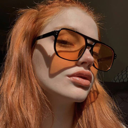 Spykay™ SG60709 Double Bridges Square Frames Oversized Sunglasses