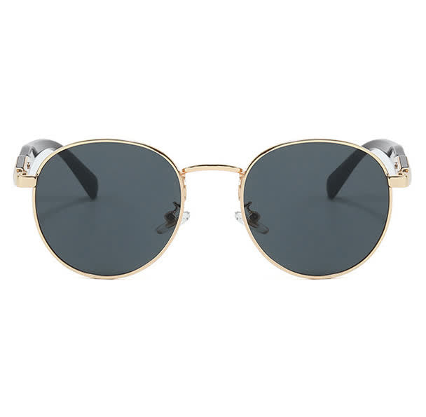 Spykay™ SG60714 Retro-Vintage Round Frame Metal Temples Sunglasses