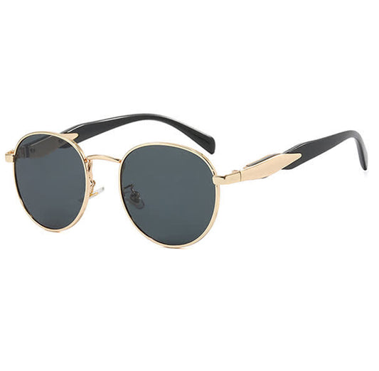 Spykay™ SG60714 Retro-Vintage Round Frame Metal Temples Sunglasses
