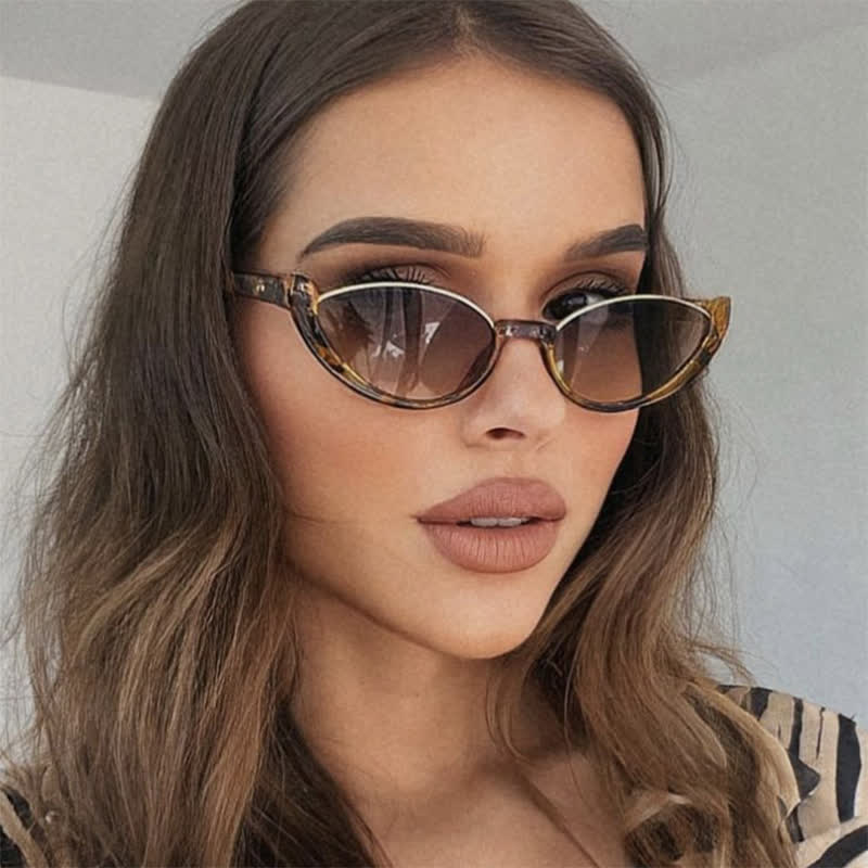 Spykay™ SG60716 Unisex Hipster Semi-Rimless Cat-Eye Sunglasses
