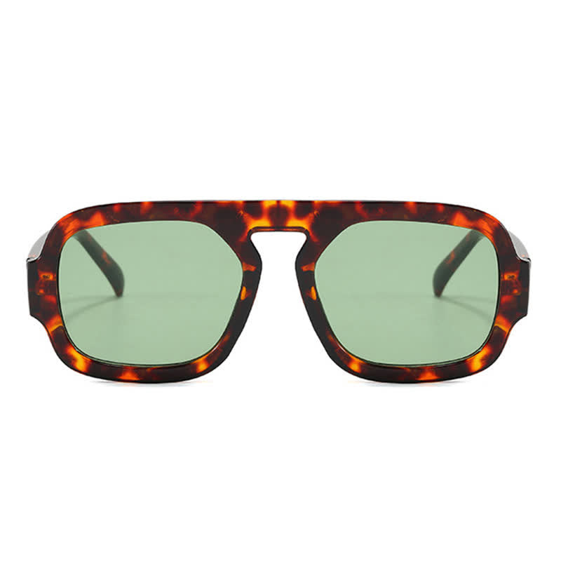 Spykay™ SG60722 Square Frame Leopard Print Cycling Aviator Sunglasses