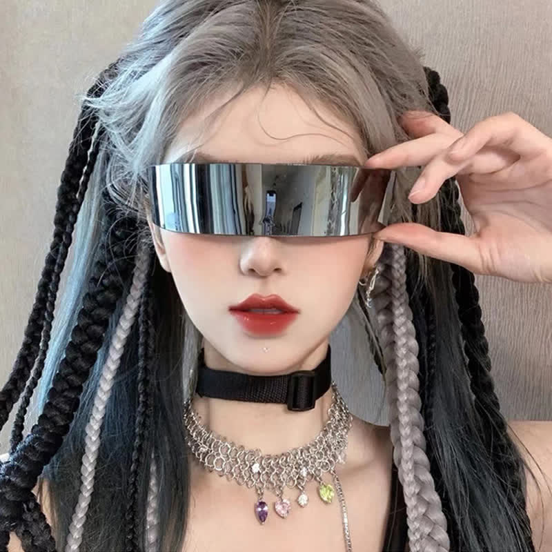 Spykay™ SG60721 Unisex Rectangle One-piece Frames Y2K Cyberpunk Sunglasses