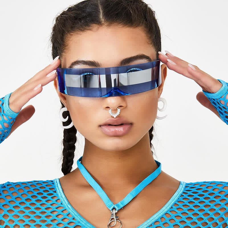 Spykay™ SG60721 Unisex Rectangle One-piece Frames Y2K Cyberpunk Sunglasses