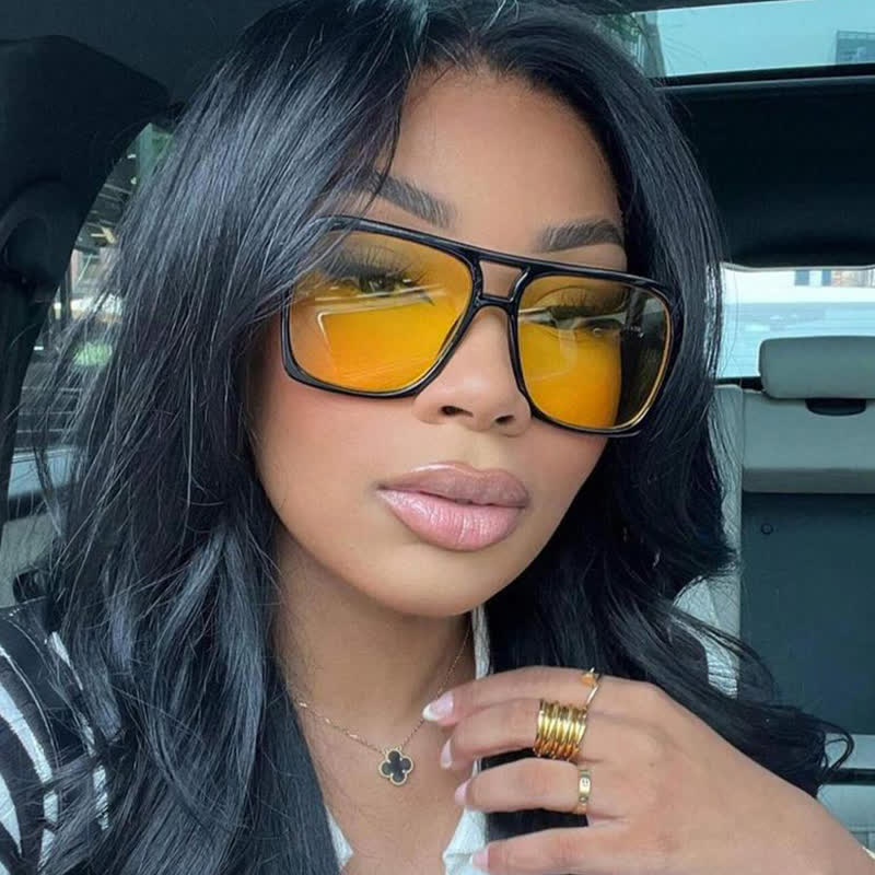 Spykay™ SG60718 Double Bridges Square Frames Retro-Vintage Sunglasses