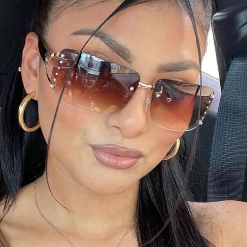 Spykay™ SG1009 Y2K Rectangle Frame Crystal Fashion Sunglasses