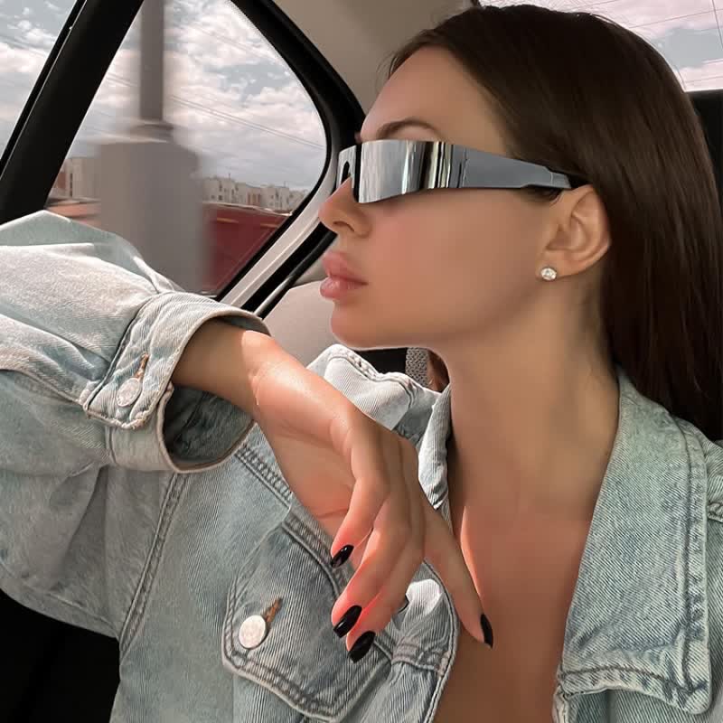 Spykay™ SG1026 Frameless Sunglasses Futuristic Women's Punk Sports Sunglasses Rimless Fashion Sunglasses