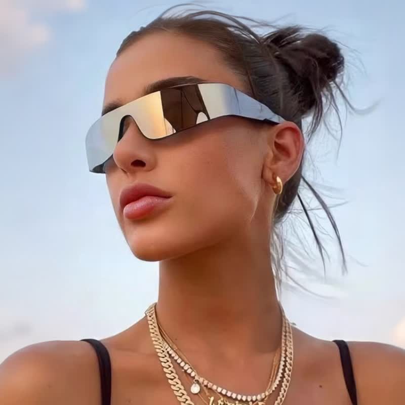 Spykay™ SG1026 Frameless Sunglasses Futuristic Women's Punk Sports Sunglasses Rimless Fashion Sunglasses