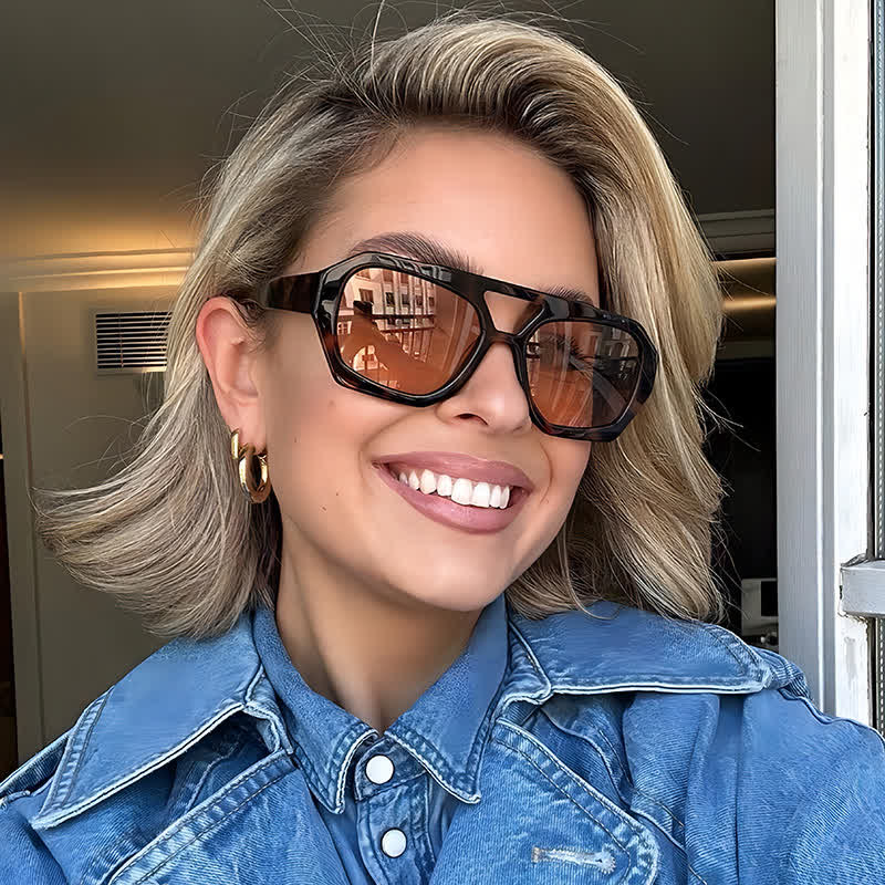Spykay™ SG1024 Unique Double Bar Irregular Personality Retro Sunglasses