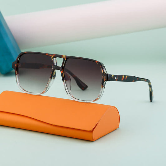 Spykay™ SG60730 Double Bridges Square Frame Vintage Sunglasses