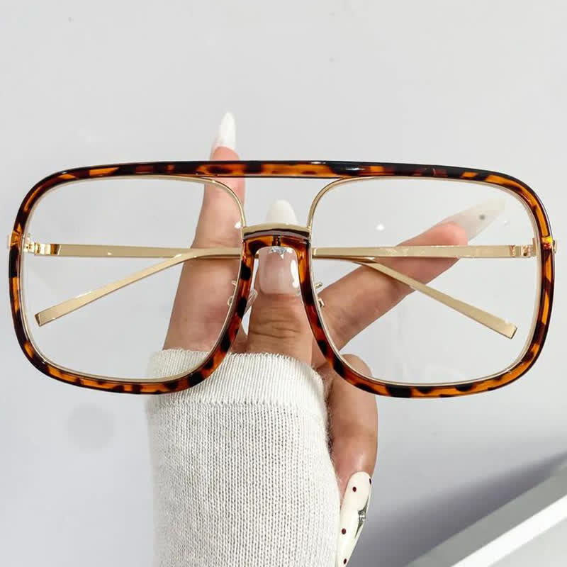 Spykay™ EG26683 Anti-blue Light Flat Top Square Frame Double Bridges Glasses