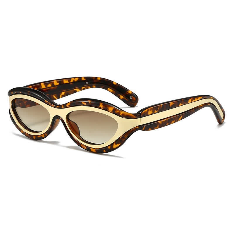 Spykay™ SG60734 Leopard Print Cat Eye Frame Retro Sunglasses