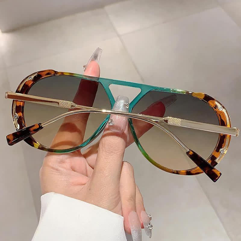 Spykay™ SG60737 Double Bridges Tortoiseshell Oval Frame Sunglasses