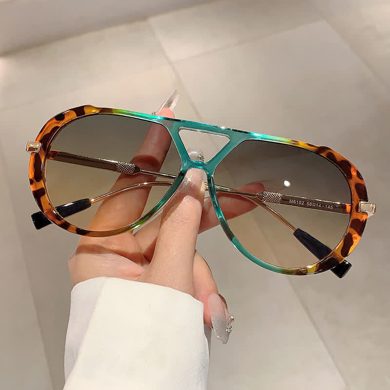 Spykay™ SG60737 Double Bridges Tortoiseshell Oval Frame Sunglasses