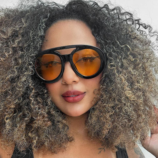 Spykay™ SG60741 Round Frame Double Bridges Oversized Aviator Sunglasses