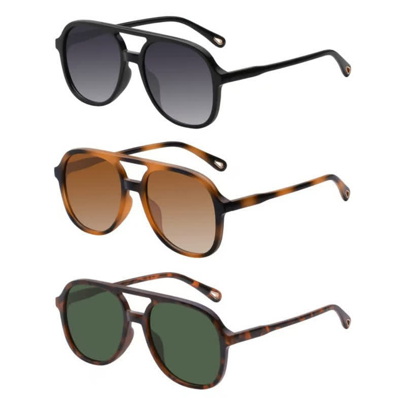 Spykay™ SG60740 Retro-Vintage Double Bridges Polarized Aviator Sunglasses