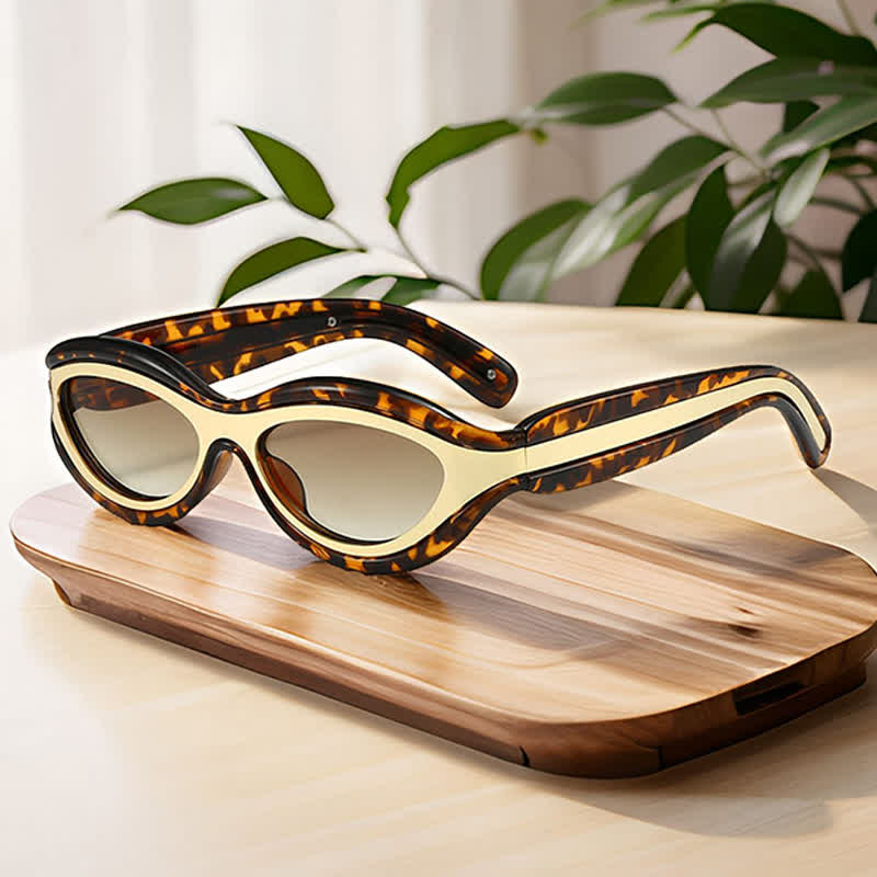 Spykay™ SG60734 Leopard Print Cat Eye Frame Retro Sunglasses