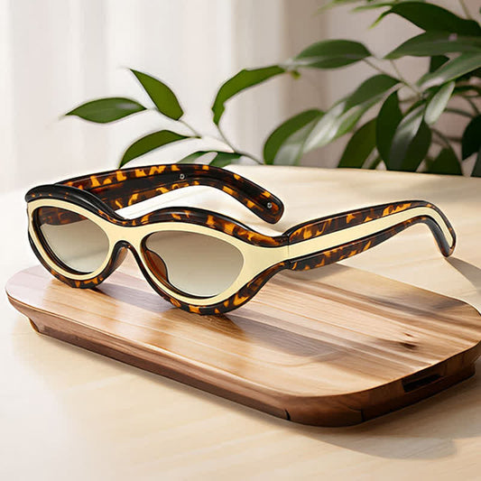 Spykay™ SG60734 Leopard Print Cat Eye Frame Retro Sunglasses