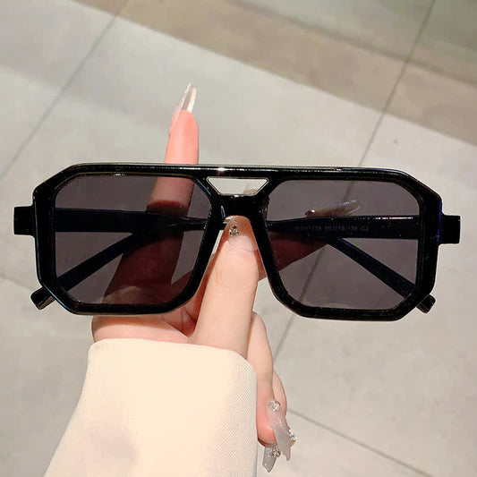 Spykay™ SG60742 Double Bridges Geometric Frame Driving Sunglasses