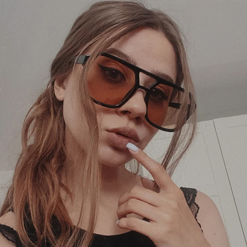 Spykay™ SG60718 Double Bridges Square Frames Retro-Vintage Sunglasses