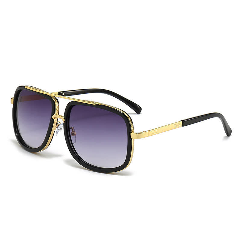 Spykay™ SG1013 Aviator Double Bridges Frame Brown Ombre Tinted Sunglasses