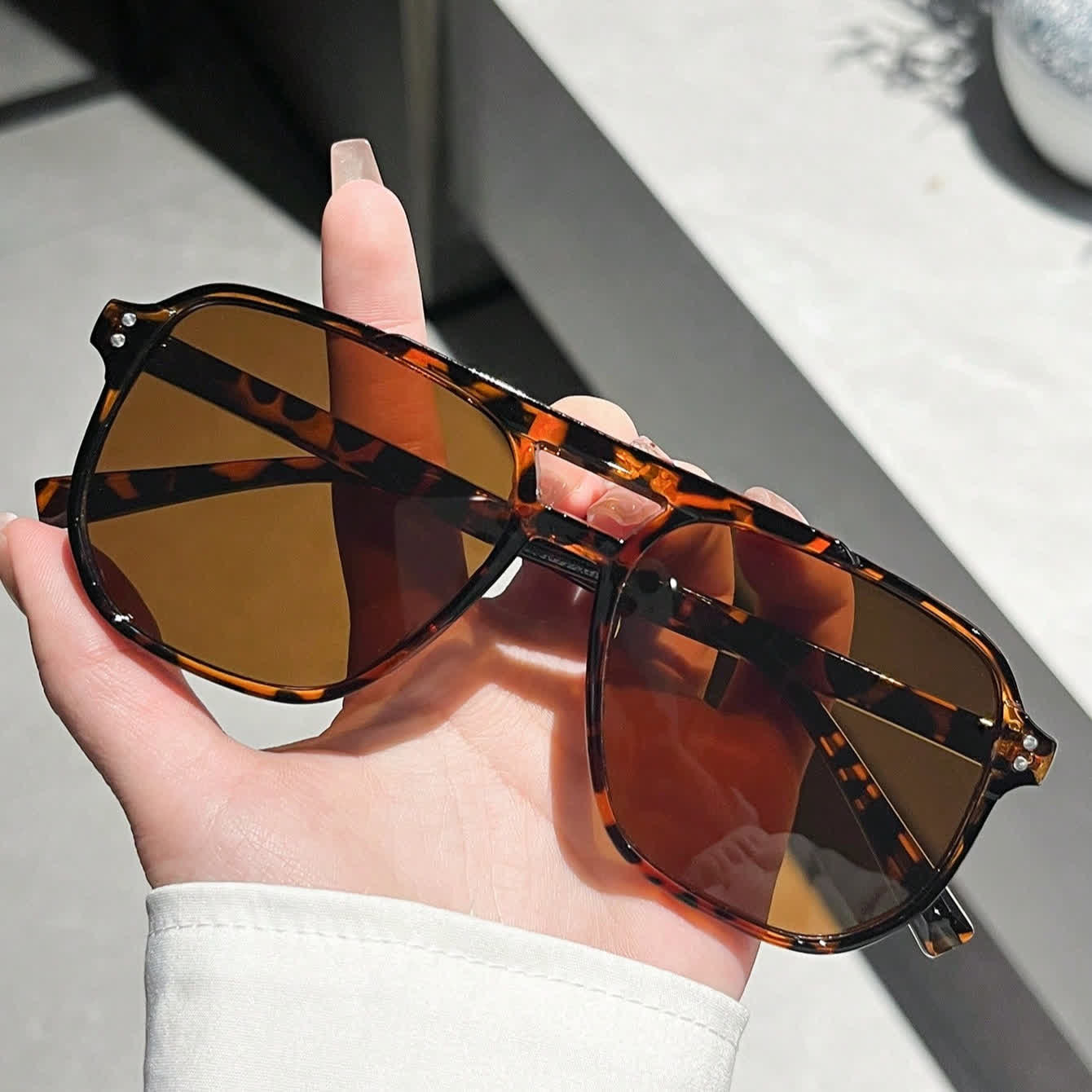 Spykay™ SG60735 Vintage Double Bridges Tinted Aviator Sunglasses