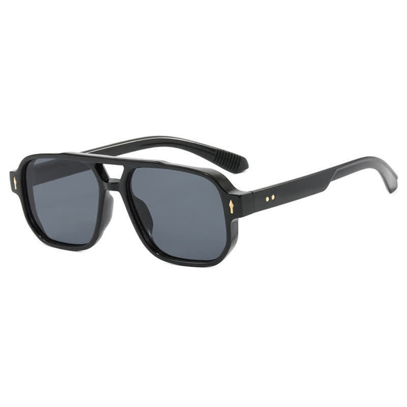 Spykay™ SG60754 Geometric Frame Double Bridges Vintage Sunglasses