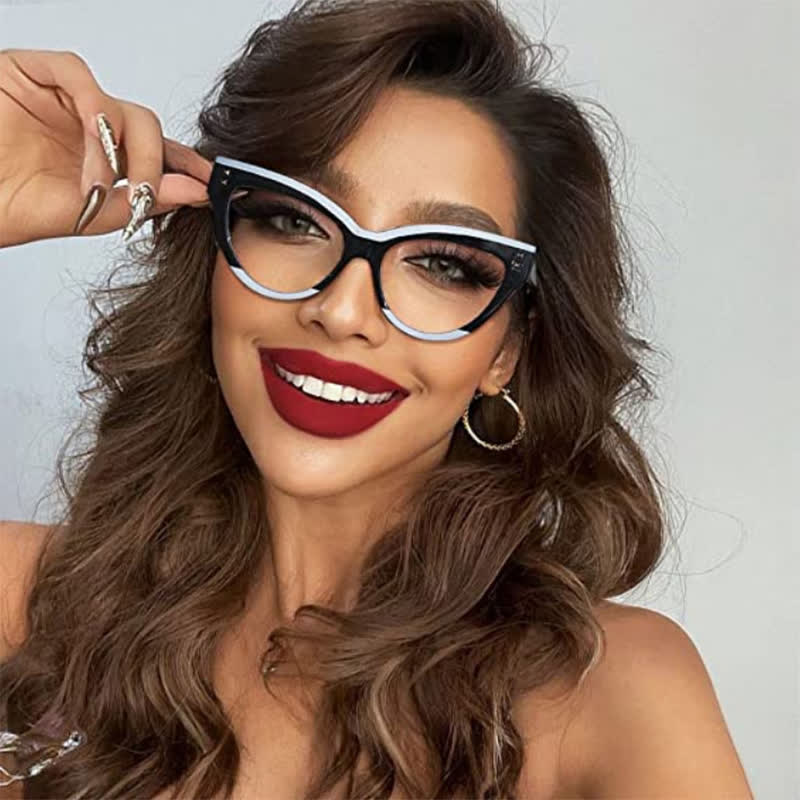 Spykay™ EG26691 Cat-Eye Colorblock Anti-blue Light Glasses