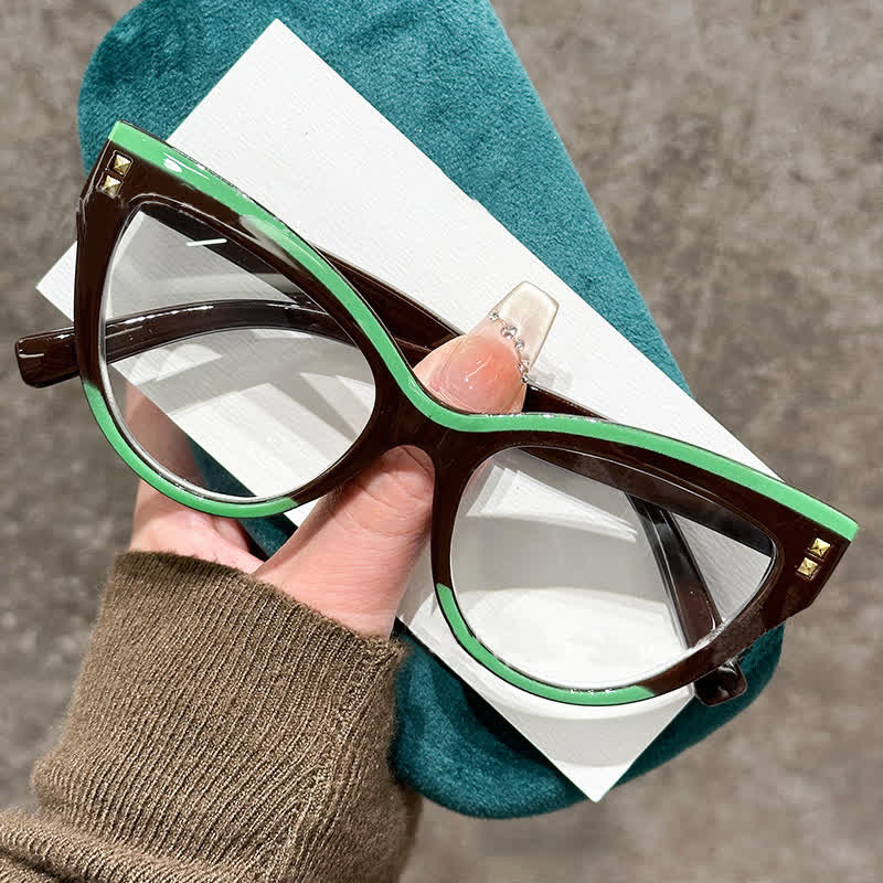 Spykay™ EG26691 Cat-Eye Colorblock Anti-blue Light Glasses
