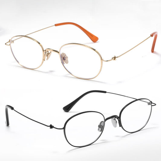 Spykay™ EG26696 Titanium Oval Frame Anti-blue Light Lightweight Glasses