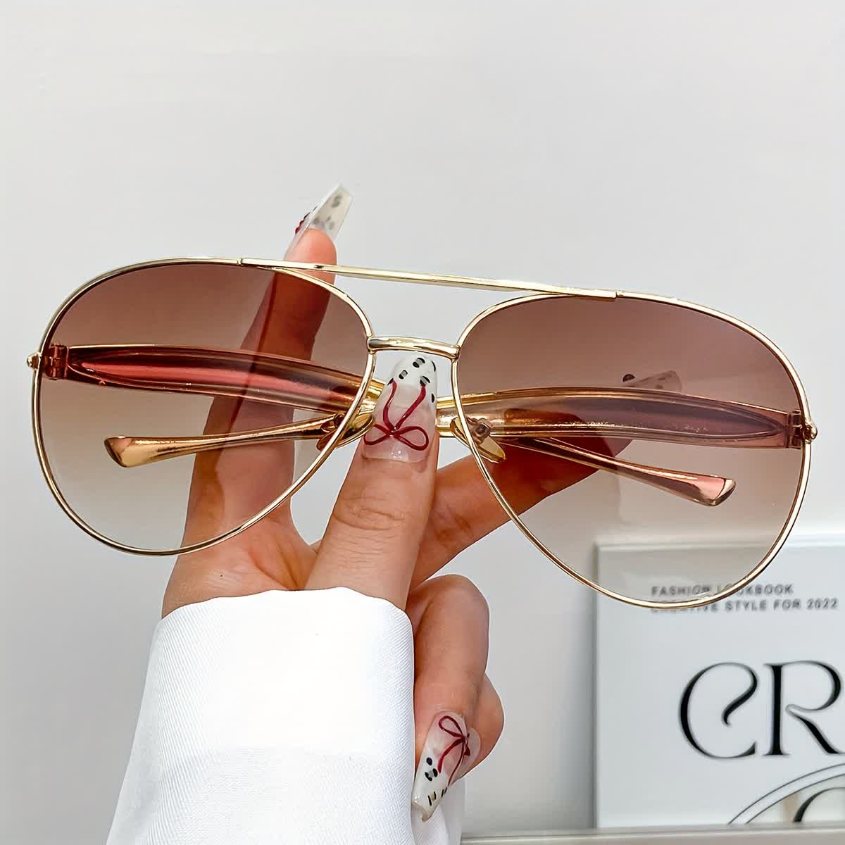 Spykay™ SG60665 Vintage Double Bridges Aviator Frame Sunglasses