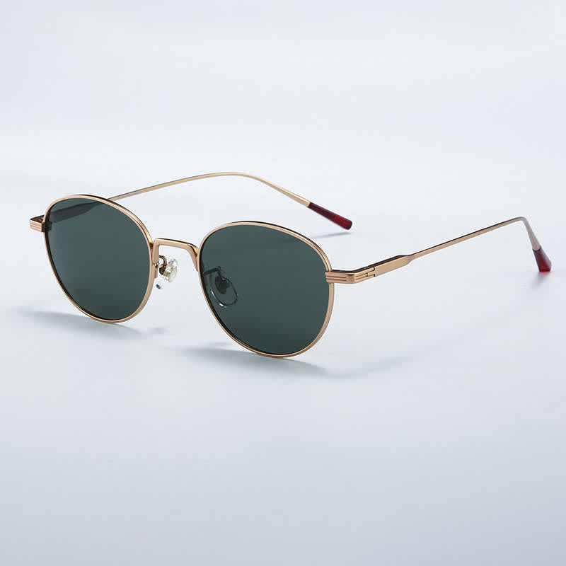 Spykay™ SG60789 Calssic Round Titanium Frame Polarized Sunglasses