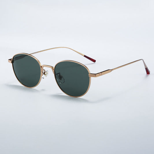Spykay™ SG60789 Calssic Round Titanium Frame Polarized Sunglasses