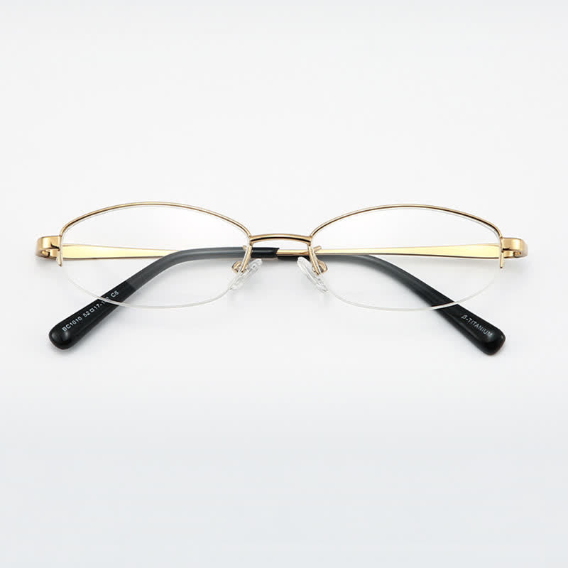 Spykay™ EG26717 Hipster Titanium Small Oval Frame Anti-blue Light Glasses