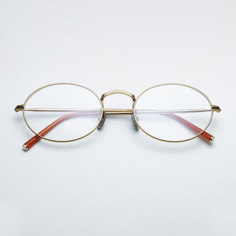 Spykay™ EG26719 Hipster Titanium Oval Frame Anti-blue Light Glasses